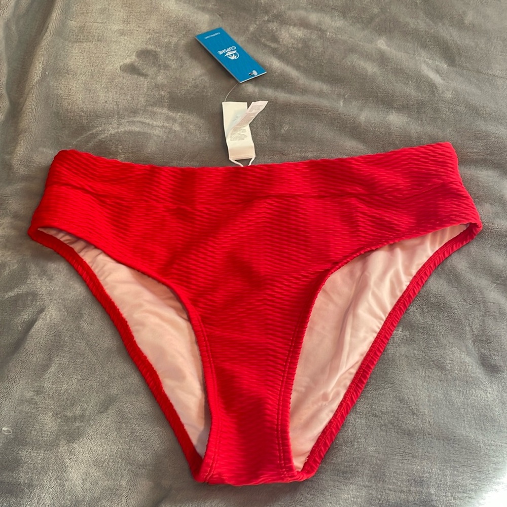 CUPSHE high waisted, red bikini bottom brand new never worn